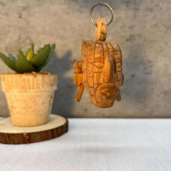 Mayan wooden keychain, Mexican folk art, Mexican mask, Mayan art, Mayan mask, Prehispanic, Mayan statue