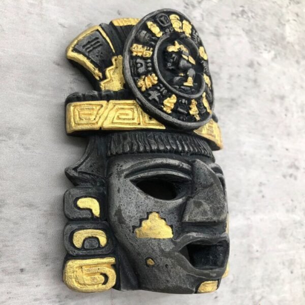 Prehispanic Mask, Ceremonies And Festivals Mayan Culture, Altar And Home Decor. Mexican Wall Art, Plaster Hand Carved