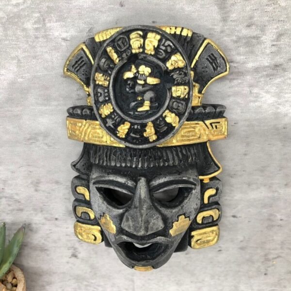 Prehispanic Mask, Ceremonies And Festivals Mayan Culture, Altar And Home Decor. Mexican Wall Art, Plaster Hand Carved