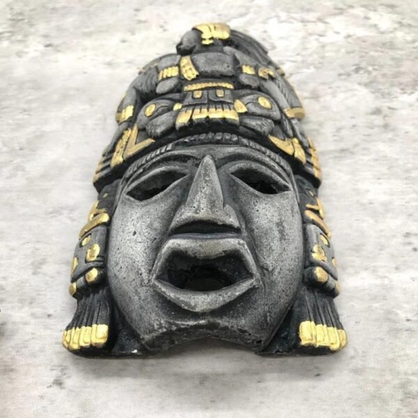 Prehispanic Mask, Ceremonies And Festivals Mayan Culture, Altar And Home Decor. Mexican Wall Art, Plaster Hand Carved