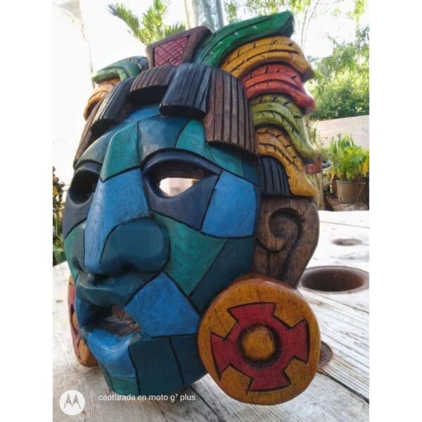 Prehispanic Wooden mask, Mayan culture, Mexican wall art, Hand carved ASK FOR CUSTOMIZE