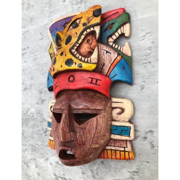 Prehispanic Wooden mask, Mayan culture, Mexican wall art, Hand carved ASK FOR CUSTOMIZE