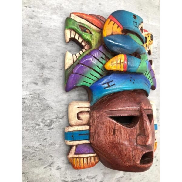 Prehispanic Wooden mask, Mayan culture, Mexican wall art, Hand carved ASK FOR CUSTOMIZE