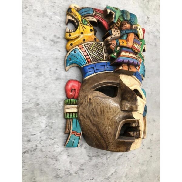 Prehispanic Wooden mask, Mayan culture, Mexican wall art, Hand carved ASK FOR CUSTOMIZE