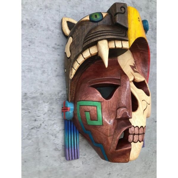 Prehispanic Wooden mask, Mayan culture, Mexican wall art, Hand carved ASK FOR CUSTOMIZE