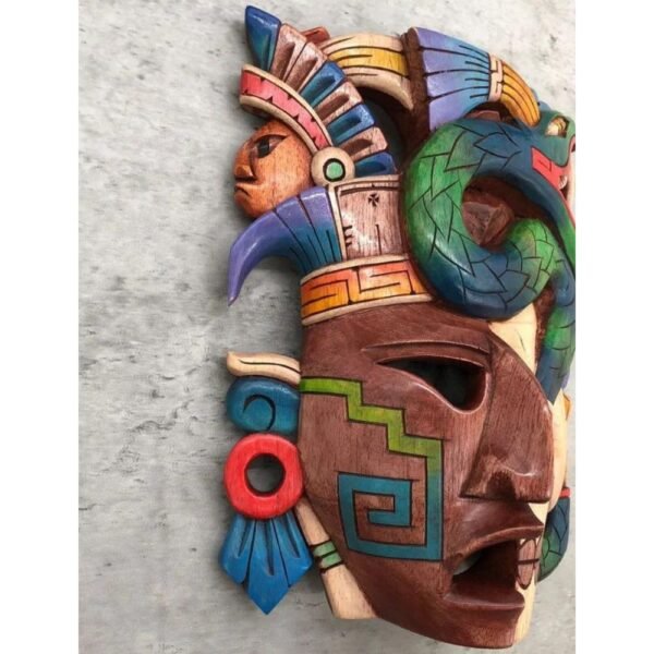 Prehispanic Wooden mask, Mayan culture, Mexican wall art, Hand carved ASK FOR CUSTOMIZE