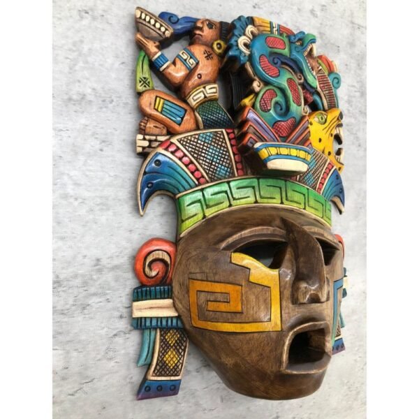 Prehispanic Wooden mask, Mayan culture, Mexican wall art, Hand carved ASK FOR CUSTOMIZE