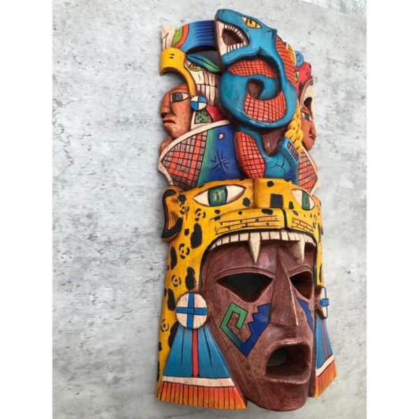 Prehispanic Wooden mask, Mayan culture, Mexican wall art, Hand carved ASK FOR CUSTOMIZE