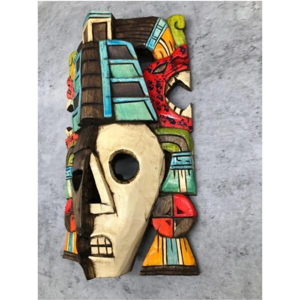 Prehispanic Wooden mask, Mayan culture, Mexican wall art, Hand carved ASK FOR CUSTOMIZE