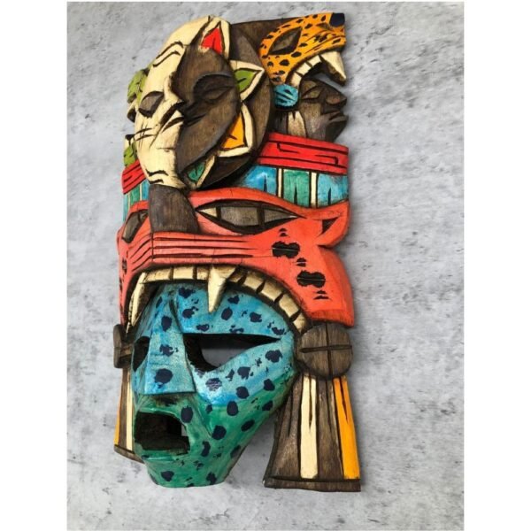 Prehispanic Wooden mask, Mayan culture, Mexican wall art, Hand carved ASK FOR CUSTOMIZE