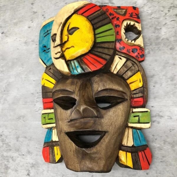 Prehispanic Wooden mask, Mayan culture, Mexican wall art, Hand carved ASK FOR CUSTOMIZE