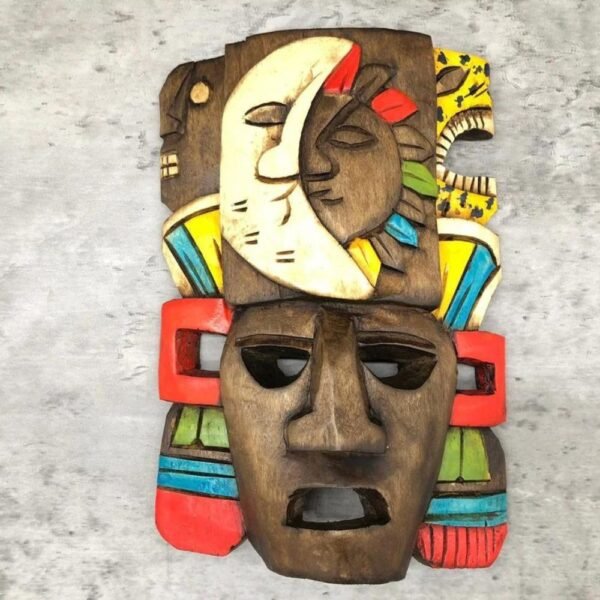 Prehispanic Wooden mask, Mayan culture, Mexican wall art, Hand carved ASK FOR CUSTOMIZE