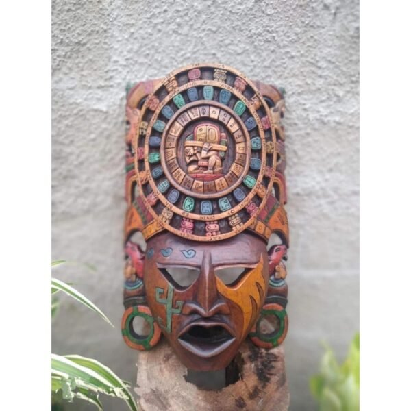 Prehispanic Wooden mask, Mayan culture, Mexican wall art, Hand carved ASK FOR CUSTOMIZE