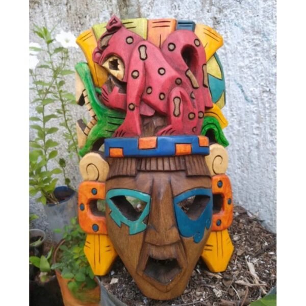 Prehispanic Wooden mask, Mayan culture, Mexican wall art, Hand carved ASK FOR CUSTOMIZE