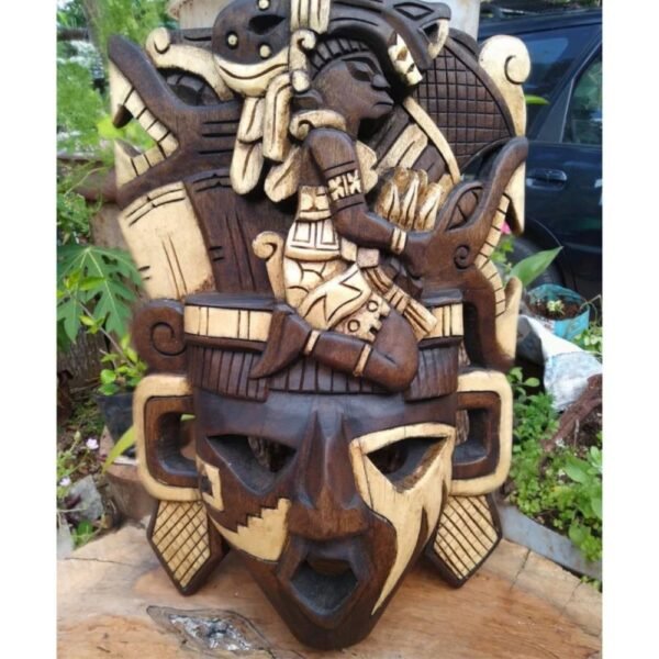 Prehispanic Wooden mask, Mayan culture, Mexican wall art, Hand carved ASK FOR CUSTOMIZE