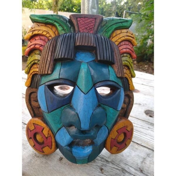 Prehispanic Wooden mask, Mayan culture, Mexican wall art, Hand carved ASK FOR CUSTOMIZE