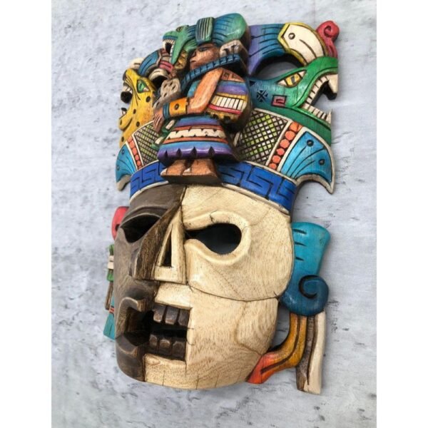 Prehispanic Wooden mask, Mayan culture, Mexican wall art, Hand carved ASK FOR CUSTOMIZE