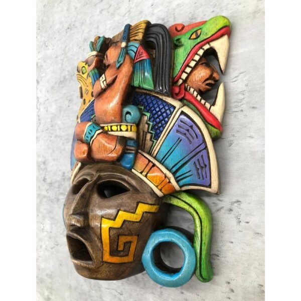 Prehispanic Wooden mask, Mayan culture, Mexican wall art, Hand carved ASK FOR CUSTOMIZE