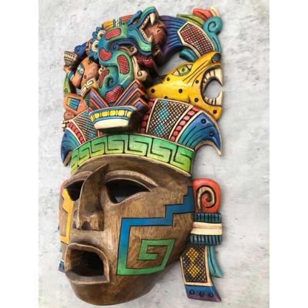 Prehispanic Wooden mask, Mayan culture, Mexican wall art, Hand carved ASK FOR CUSTOMIZE