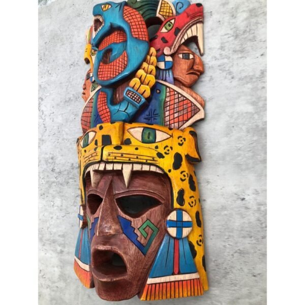 Prehispanic Wooden mask, Mayan culture, Mexican wall art, Hand carved ASK FOR CUSTOMIZE