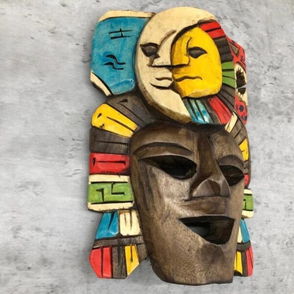 Prehispanic Wooden mask, Mayan culture, Mexican wall art, Hand carved ASK FOR CUSTOMIZE