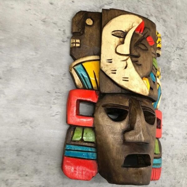 Prehispanic Wooden mask, Mayan culture, Mexican wall art, Hand carved ASK FOR CUSTOMIZE