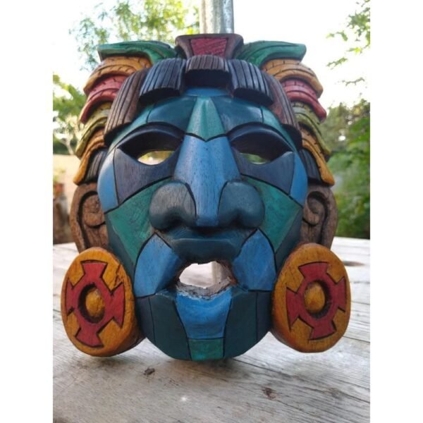 Prehispanic Wooden mask, Mayan culture, Mexican wall art, Hand carved ASK FOR CUSTOMIZE