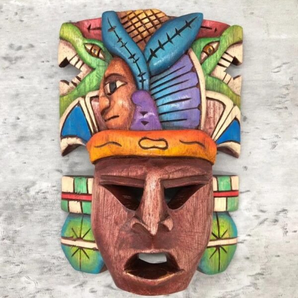 Prehispanic Wooden mask, Mayan culture, Mexican wall art, Hand carved ASK FOR CUSTOMIZE