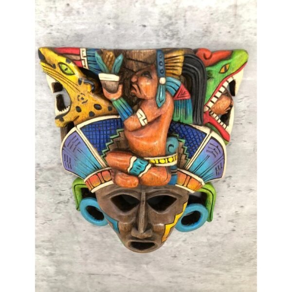 Prehispanic Wooden mask, Mayan culture, Mexican wall art, Hand carved ASK FOR CUSTOMIZE