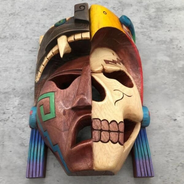 Prehispanic Wooden mask, Mayan culture, Mexican wall art, Hand carved ASK FOR CUSTOMIZE