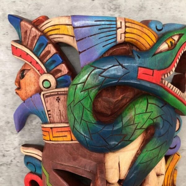 Prehispanic Wooden mask, Mayan culture, Mexican wall art, Hand carved ASK FOR CUSTOMIZE