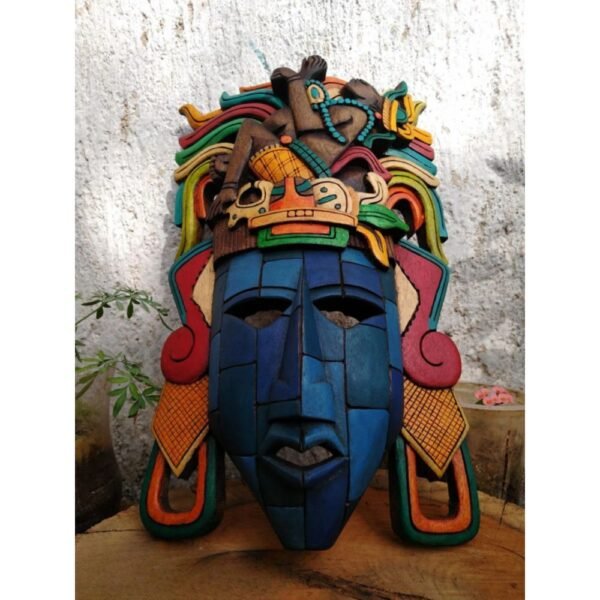 Prehispanic Wooden mask, Mayan culture, Mexican wall art, Hand carved ASK FOR CUSTOMIZE