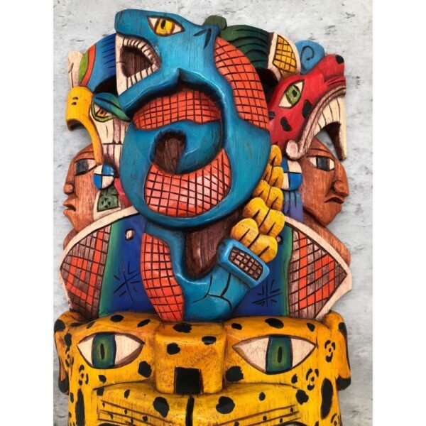 Prehispanic Wooden mask, Mayan culture, Mexican wall art, Hand carved ASK FOR CUSTOMIZE