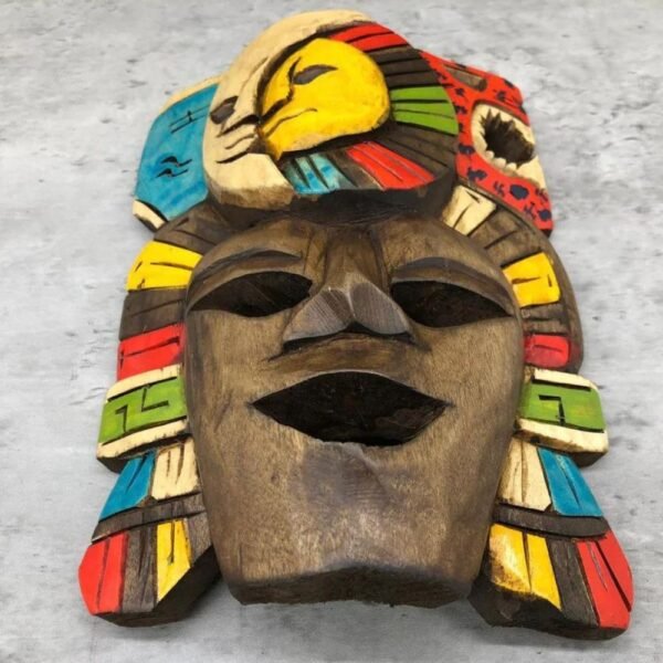 Prehispanic Wooden mask, Mayan culture, Mexican wall art, Hand carved ASK FOR CUSTOMIZE