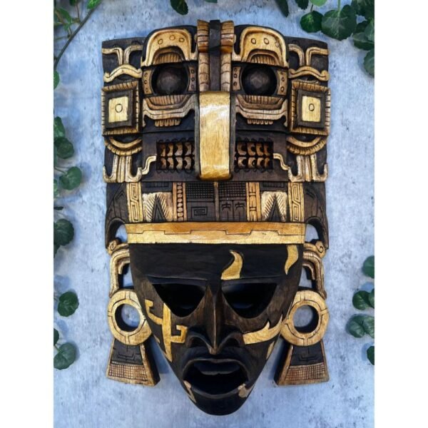 Prehispanic Wooden mask, Mayan culture, Mexican wall art, Hand carved ASK FOR CUSTOMIZE