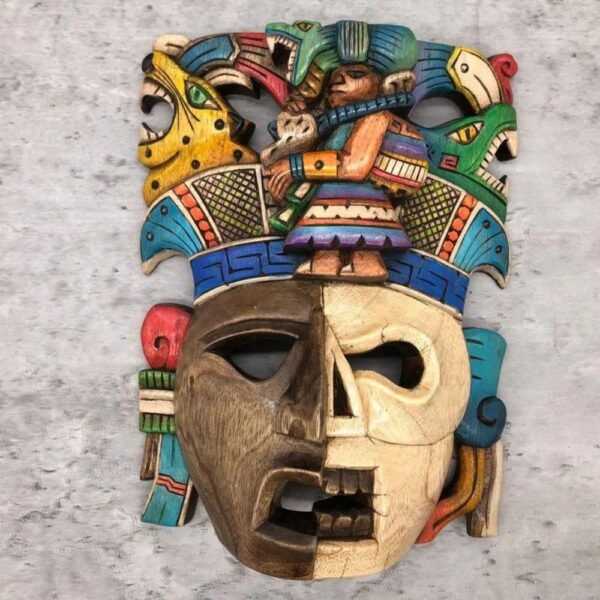 Prehispanic Wooden mask, Mayan culture, Mexican wall art, Hand carved ASK FOR CUSTOMIZE