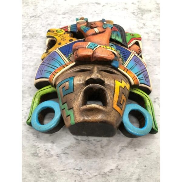 Prehispanic Wooden mask, Mayan culture, Mexican wall art, Hand carved ASK FOR CUSTOMIZE