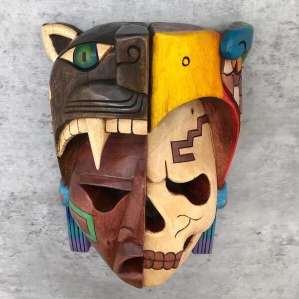 Prehispanic Wooden mask, Mayan culture, Mexican wall art, Hand carved ASK FOR CUSTOMIZE