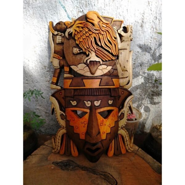 Prehispanic Wooden mask, Mayan culture, Mexican wall art, Hand carved ASK FOR CUSTOMIZE