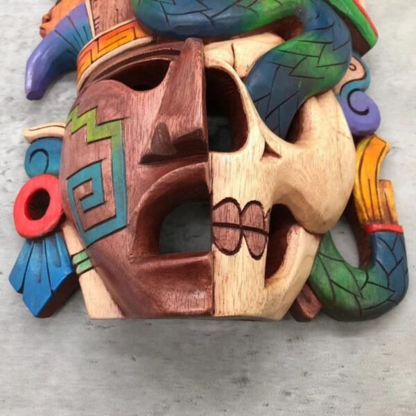 🪔🎭 Prehispanic Wooden Mask - Mayan Culture - Hand-Carved Mexican Wall Art - ASK TO CUSTOMIZE 🇲🇽🎨 - Image 5