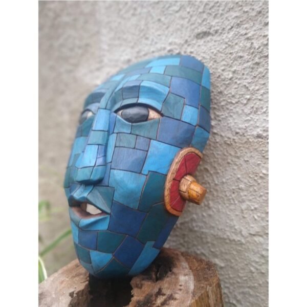 🗿 Prehispanic Wooden Mask - Hand Carved Ancestral Mayan Art, Mexican Wall Decor, Customizable 🗿 - Image 5