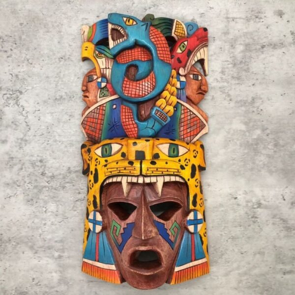 Prehispanic Wooden mask, Mayan culture, Mexican wall art, Hand carved ASK FOR CUSTOMIZE