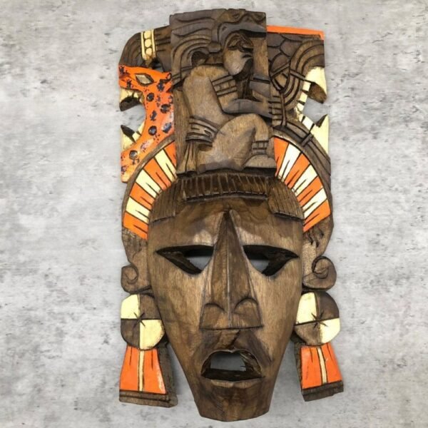 Prehispanic Wooden mask, Mayan culture, Mexican wall art, Hand carved ASK FOR CUSTOMIZE