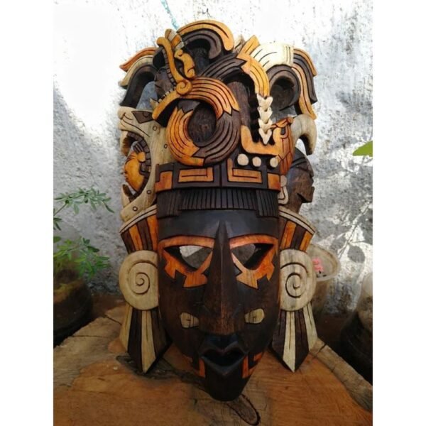 Prehispanic Wooden mask, Mayan culture, Mexican wall art, Hand carved ASK FOR CUSTOMIZE