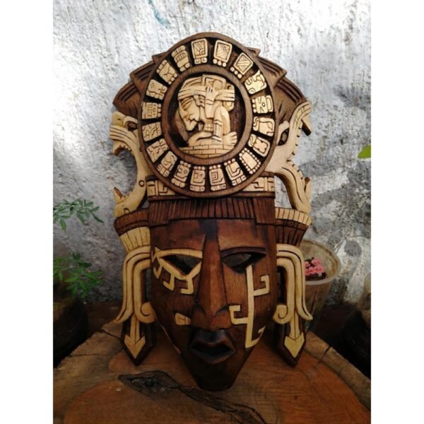 Prehispanic Wooden mask, Mayan culture, Mexican wall art, Hand carved ASK FOR CUSTOMIZE