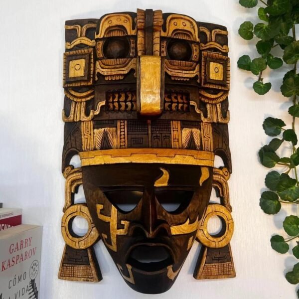 🗿 Prehispanic Wooden Mask, Mayan Culture, Mexican Wall Art, Hand-Carved - ASK FOR CUSTOMIZATION 🗿