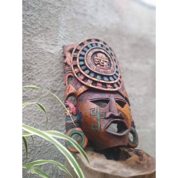 Prehispanic Wooden mask, Mayan culture, Mexican wall art, Hand carved ASK FOR CUSTOMIZE