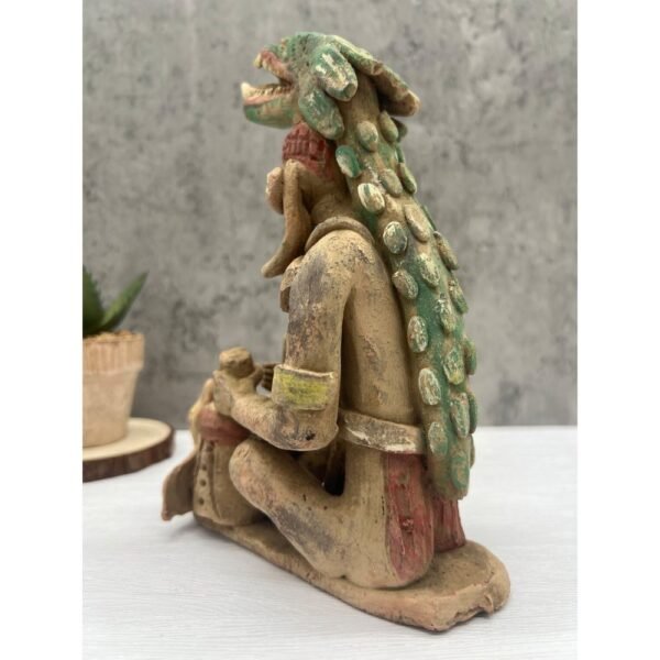 Quetzalcoatl Music To Hummanity Handcraft Mexican Culture Home Decor Prehispanic Vintage Rustic Clay Material Antique Ancrestral Figurines