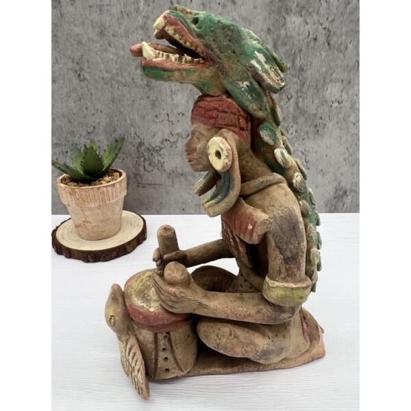 Quetzalcoatl Music To Hummanity Handcraft Mexican Culture Home Decor Prehispanic Vintage Rustic Clay Material Antique Ancrestral Figurines