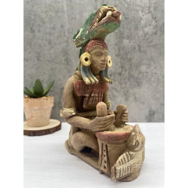 Quetzalcoatl Music To Hummanity Handcraft Mexican Culture Home Decor Prehispanic Vintage Rustic Clay Material Antique Ancrestral Figurines